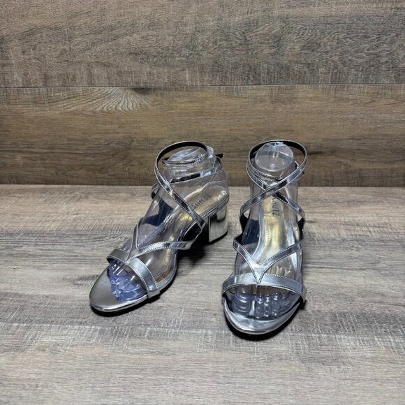 Schutz Stephanie Block Spechio Block Heel Open Toe Sandal Women's Size 8.5 - Picture 1 of 5